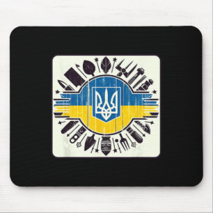 Tapis De Souris Éventail ukrainien vintage Bynner Drapeau ukrainie
