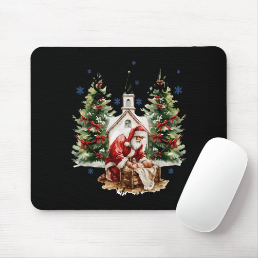 Tapis De Souris Every Knee Shall Bow Religious Christian Santa Chr (Avec souris)