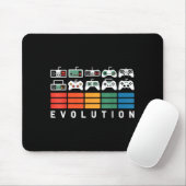 Tapis De Souris Évolution de la manette de jeu vidéo 80s 90s Retro (Avec souris)
