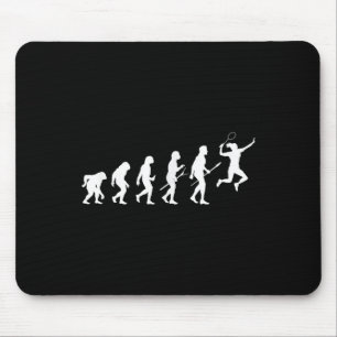 Tapis De Souris Évolution drôle d'une joueuse de badminton femmes