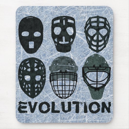 Tapis De Souris Évolution du masque de gardien de hockey (Devant)