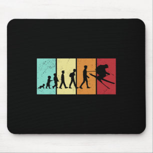 Tapis De Souris Évolution du ski - Montagnes des amoureux du ski S