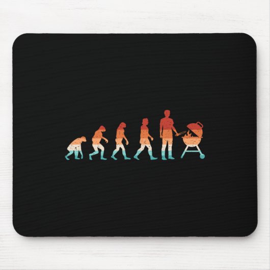 Tapis De Souris Evolution Grilling Funny Barbecue Retro Grill Rbec (Devant)