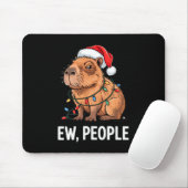 Tapis De Souris Ew People Capybara Christmas Lights Funny Introver (Avec souris)