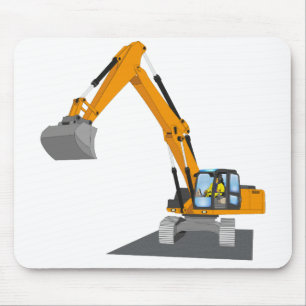 Tapis De Souris Excavateur à chaîne orange