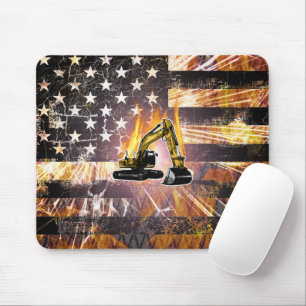 Tapis De Souris Excavator Flag Sparks