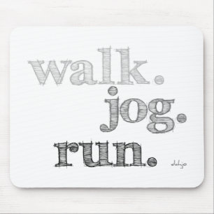 Tapis De Souris EXÉCUTION DE JOG DE MARCHE GRAY (police OMBRÉE)
