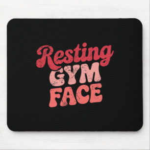 Tapis De Souris Exercice Repose Gym Face Drôle Motif d'haltérophil