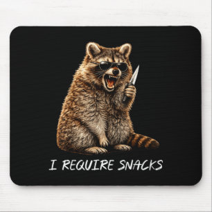 Tapis De Souris Exiger des collations raton laveur drôle animal mè