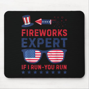 Tapis De Souris Expert en feux d'artifice - Je cours, vous courez,