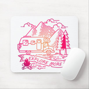 Tapis De Souris Explorez Plus Camper Rose Van Mountain Nature Love