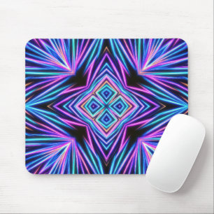 Tapis De Souris Explosion Abstraite Néon Psychédélique