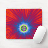 Tapis De Souris Explosion bleue de Mousepad sur rouge (Avec souris)