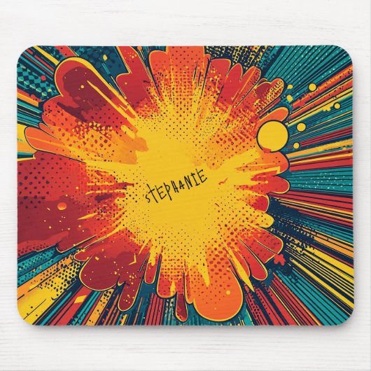 Tapis De Souris Explosion d'art pop de style comique (1) (Devant)