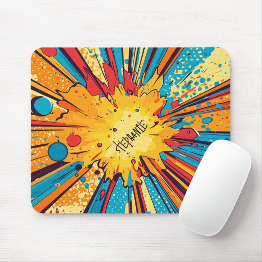 Tapis De Souris Explosion d'art pop de style comique (11) (Avec souris)