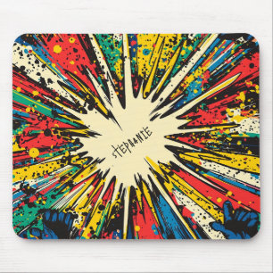 Tapis De Souris Explosion d'art pop de style comique (2)