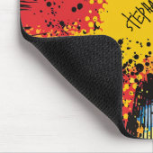 Tapis De Souris Explosion de graffiti jaune Gritty Graffiti (Coin)