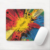 Tapis De Souris Explosion de graffiti jaune Gritty Graffiti (Avec souris)