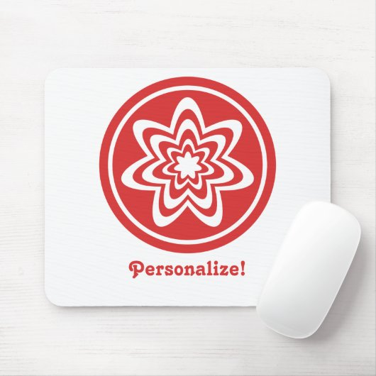 Tapis De Souris Explosion florale Mousepad, Rouge brillant (Avec souris)