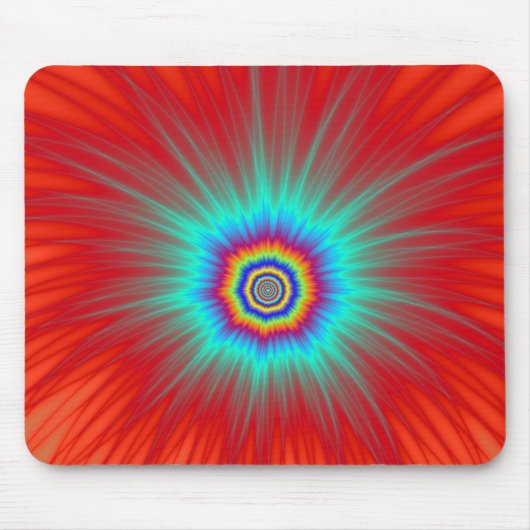 Tapis De Souris Explosion turquoise de Mousepad sur rouge (Devant)
