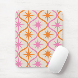 Tapis De Souris Explosions en forme d'étoiles orange rose du milie