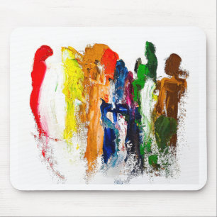 Tapis De Souris Expression Abstraite des figures humaines en mouve