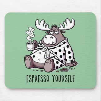 Tapis De Souris Exprimez-vous avec humour Orignal endormi Amateur