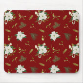 Tapis De Souris Eye Catching Floral Pattern Deep Red Mouse Pad (Devant)