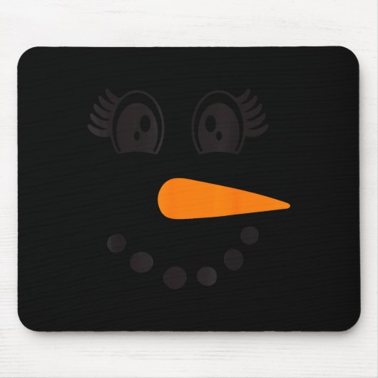 Tapis De Souris Eyelashes Christmas Outfit Snowman Face Costume Gi (Devant)