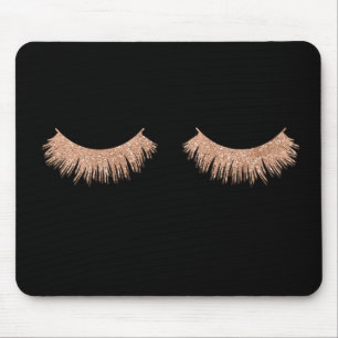Tapis De Souris Eyelashes Maquillage Artiste Noir élégant