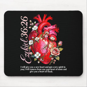 Tapis De Souris Ezéchiel 36_26 verset biblique nouveau cœur foi 