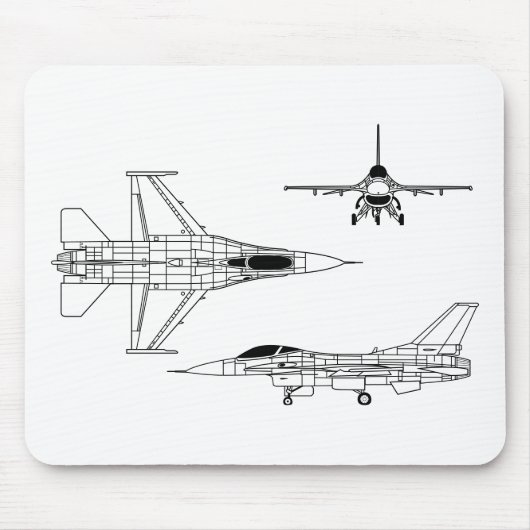 Tapis De Souris F-16 Faucon combattant (Devant)