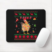 Tapis De Souris F-caw-f Chicken Humor Meme Rooster Christmas Ugly (Avec souris)