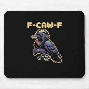 Tapis De Souris F-Caw-F Corbeau de jeu avec casque - Stream Edgy