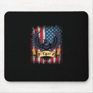 Tapis De Souris F-Caw-F Corbeau Oiseau Rétro Drapeau USA Vintage F