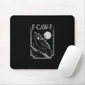 Tapis De Souris F-Caw-F Crow Minimal – Retro Gothic Bird Funny Rav (Avec souris)