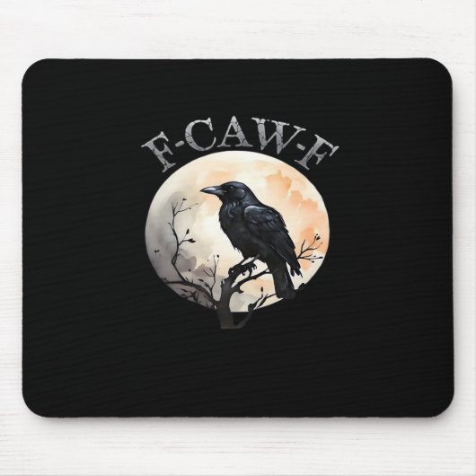 Tapis De Souris F Caw F Funny Bird Moon Minimal Clean Style (Devant)