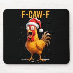 Tapis De Souris F-caw-f Humour de poulet drôle Mème de Noël Hommes