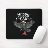 Tapis De Souris F-caw-f Merry Christmas Funny Crow Raven (Avec souris)