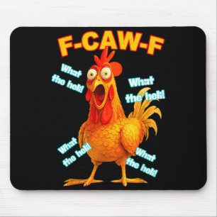 Tapis De Souris F-caw-f Quel Héli Poulet Drôle Mème Vintage 