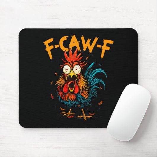 Tapis De Souris F Caw F Rooster Funny Bird Fcawf Chicken Coffee  (Avec souris)