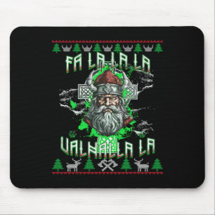 Tapis De Souris Fa La 8 Valhalla Santa Hat Viking Crâne Noël