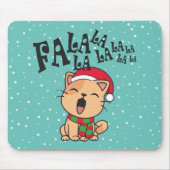 Tapis De Souris Fa La La La La Christmas Chant de chat | Mousepad (Devant)