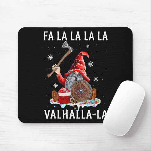 Tapis De Souris Fa La Valhalla Xmas Gnome Beard Viking Arme C (Avec souris)
