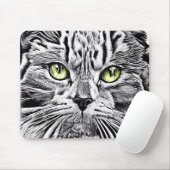 Tapis De Souris Face de chat (Avec souris)