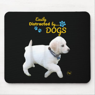 Tapis De Souris Facilement Distrait Par Chiens Amusants Gentils -