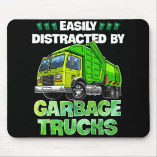 Tapis De Souris Facilement Distrait Par Garbage Trucks Drôle Cadea
