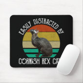 Tapis De Souris Facilement Distrait Par Les Chats Cornish Rex (Avec souris)