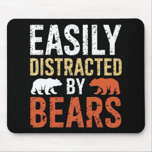 Tapis De Souris Facilement Distrait Par Les Ours Gay Ours Fierté L