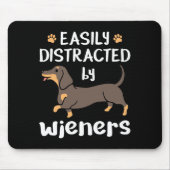 Tapis De Souris Facilement distrait par Wieners Dachshund Chien dr (Devant)